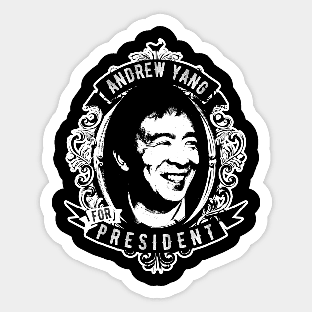 Andrew Yang For President 2020 T-shirt Sticker by Bobtees